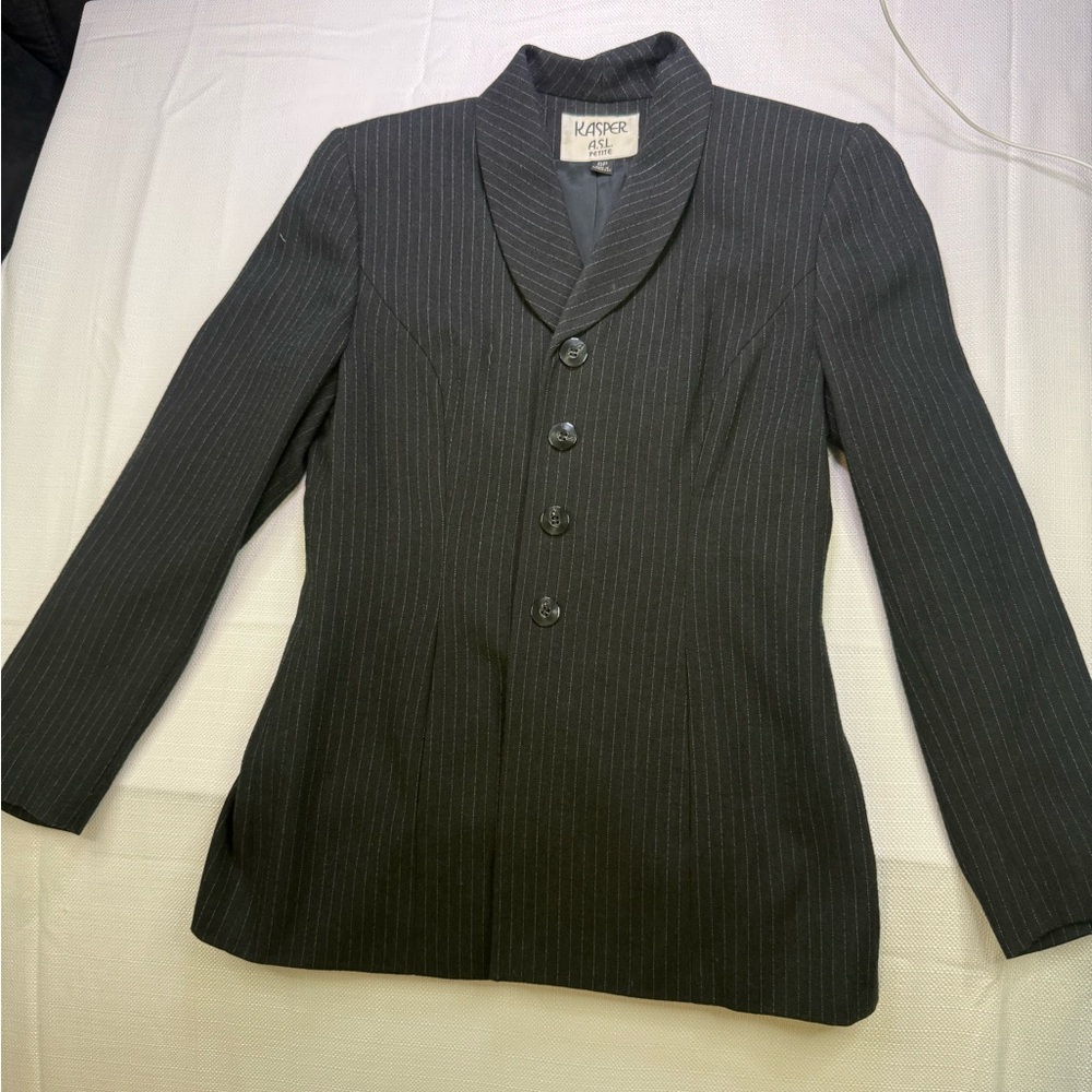 Kasper Charcoal Pinstripe Blazer
